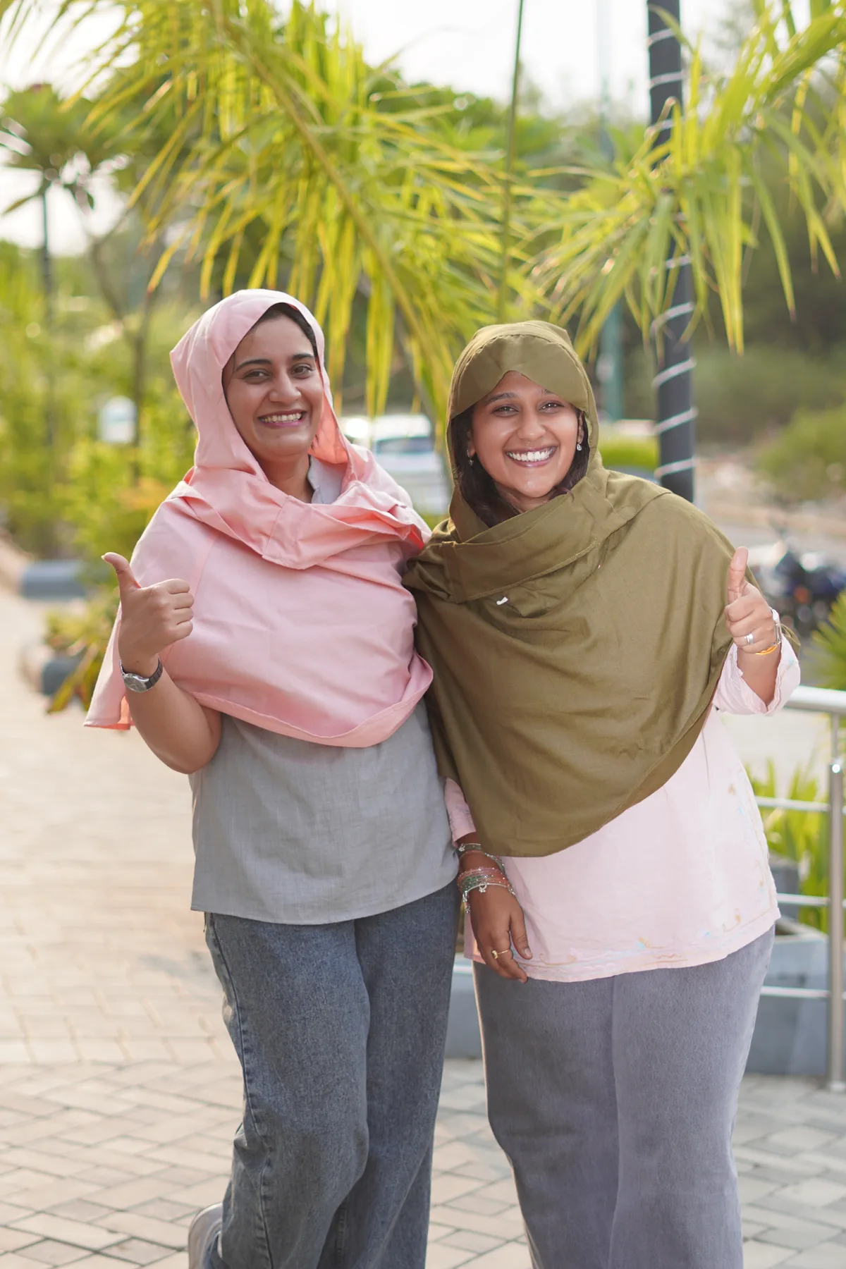 Two friends in Soliva everyday protection — comfortable, effortless wear